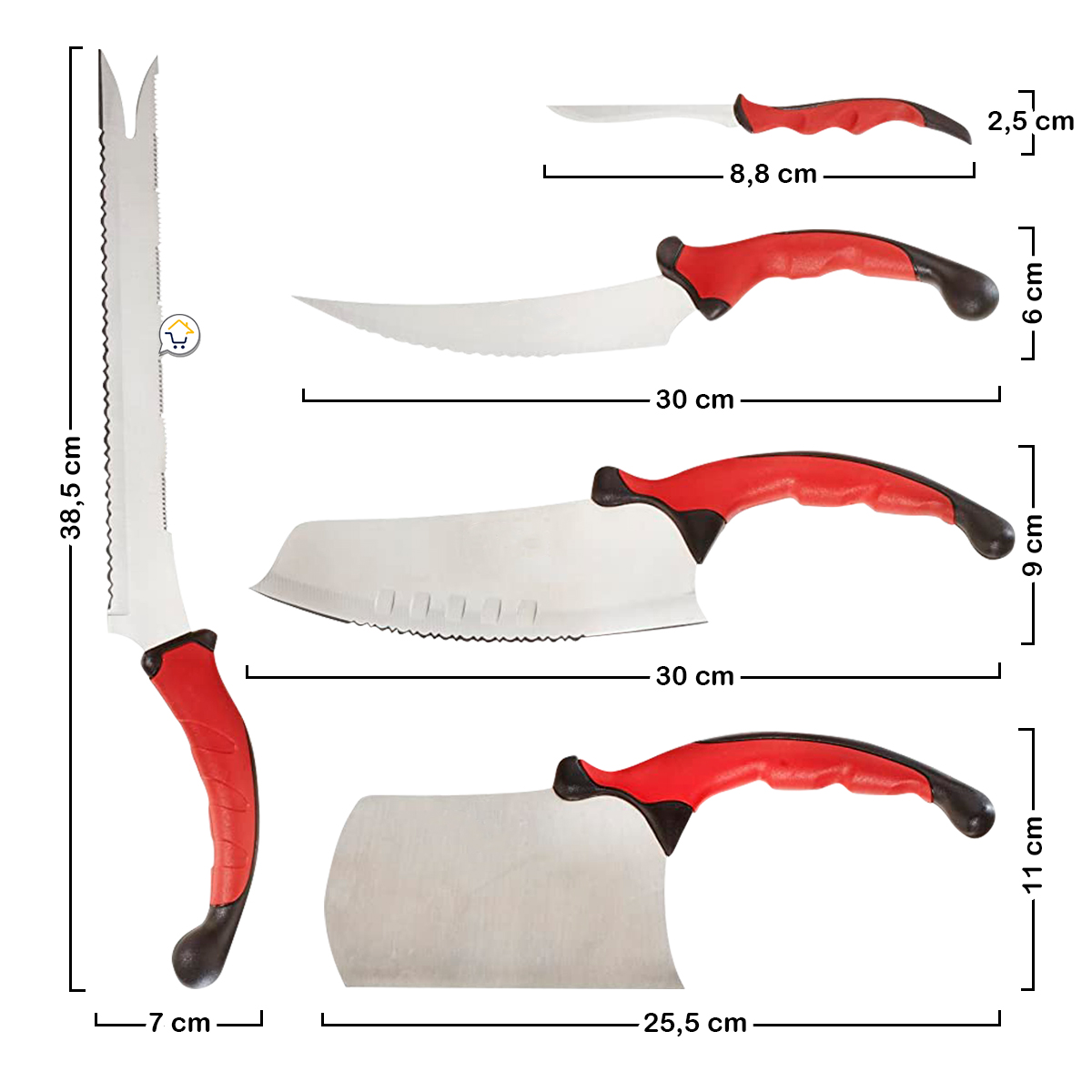 Miniatura 2 de Set cuchillos x10 Acero + Afilador SCA01